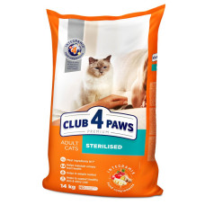 Сухий корм для стерилізованих котів Club 4 Paws Premium 14 кг (курка)