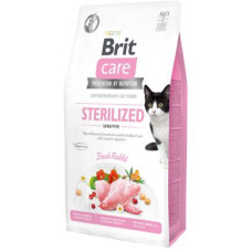 Сухий корм для стерилізованих котів з чутливим травленням Brit Care Cat GF Sterilized Sensitive 7 кг (кролик)