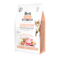 Сухий корм для вибагливих котів Brit Care Cat GF Sensitive HDigestion & Delicate Taste 400 г (індичка і лосось)