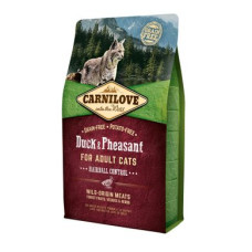 Сухий корм для виведення шерсті у котів Carnilove Cat Duck & Pheasant - Hairball Controll 2 кг (качка та фазан)