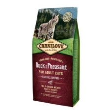 Сухий корм для виведення шерсті у котів Carnilove Cat Duck & Pheasant - Hairball Controll 6 кг (качка та фазан)