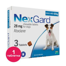 Таблетки для собак Merial «NexGard» (Нексгард) від 4 до 10 кг, 1 таблетка (від зовнішніх паразитів)