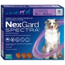 Таблетки для собак Merial «NexGard Spectra» (Нексгард Спектра) від 15,1 до 30 кг, 3 таблетки (від зовнішніх та внутрішніх паразитів)
