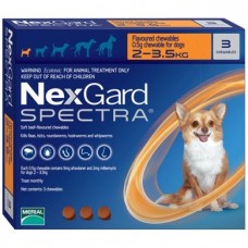 Таблетки для собак Merial «NexGard Spectra» (Нексгард Спектра) від 2 до 3,5 кг, 3 таблетки (від зовнішніх та внутрішніх паразитів)