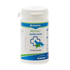 Вітаміни для котів та собак Canina «PETVITAL Dеrm-Caps» 100 капсул, 40 г (для шкіри та шерсті) - dgs