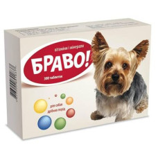 Вітаміни для собак дрібних порід Артеріум «Браво» 300 таблеток, 150 г (мультивітамін)