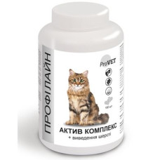 Вітамінно-мінеральна добавка для котів ProVET Профілайн Актив комплекс + виведення шерсті 180 табл, 145 г