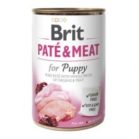 Вологий корм для цуценят Brit Pate & Meat Chicken 400 г (курка та індичка)