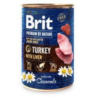 Вологий корм для цуценят та молодих собак Brit Premium By Nature Turkey with Liver 400 г (індичка)