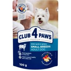Вологий корм для дорослих собак малих порід Club 4 Paws Premium pouch 100 г (ягня)