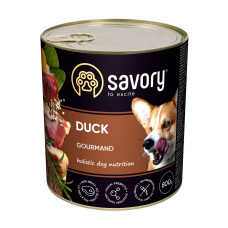 Вологий корм для дорослих собак Savory 800 г (качка)