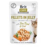 Влажный корм для котов Brit Care Cat pouch 85 г (треска и форель в желе)