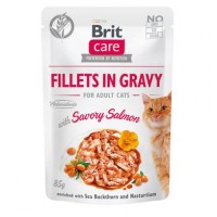Вологий корм для котів Brit Care Cat pouch 85g (філе лосося в соусі)