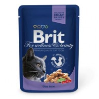 Вологий корм для котів Brit Premium Cat Cod Fish pouch 100 г (тріска)