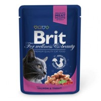 Влажный корм для кошек Brit Premium Salmon & Trout pouch 100 г (лосось и форель)