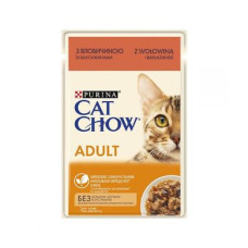 Вологий корм для котів Cat Chow Adult 85 г (яловичина та баклажани)