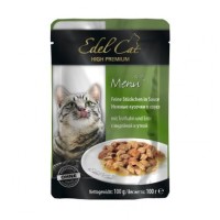Вологий корм для котів Edel Cat pouch 100 г (індичка та качка в соусі)