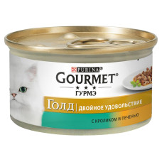 Вологий корм для котів Gourmet Gold Pate Rabbit & Liver 85 г (кролик та печінка)