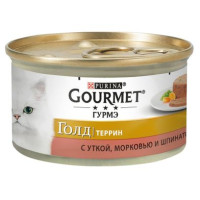 Влажный корм для кошек Gourmet Gold Pieces in Pate Duck, Carrot & Spinach 85 г (утка, морковь и шпинат)