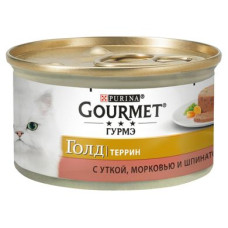 Вологий корм для котів Gourmet Gold Pieces in Pate Duck, Carrot & Spinach 85 г (качка, морква та шпинат)