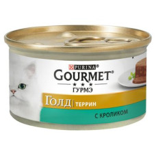 Вологий корм для котів Gourmet Gold Pieces in Pate Rabbit 85 г (кролик)