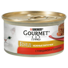 Вологий корм для котів Gourmet Gold Savoury Cake Beef & Tomatoes 85 г (яловичина та томати)