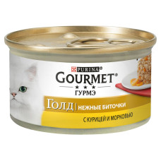 Вологий корм для котів Gourmet Gold Savoury Cake Chicken & Carrot 85 г (курка та морква)