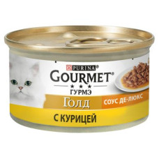 Вологий корм для котів Gourmet Gold Соус де-люкс 85 г (курка)