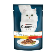 Вологий корм для котів Gourmet Perle pouch 85 г (курка та яловичина)