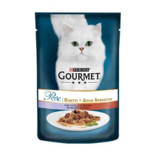 Вологий корм для котів Gourmet Perle pouch 85 г (телятина та качка)