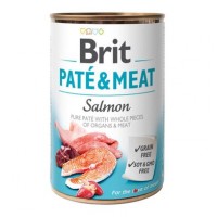 Вологий корм для собак Brit Pate & Meat Salmon 400 г (курка та лосось)