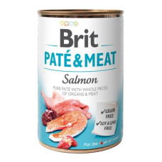 Вологий корм для собак Brit Pate & Meat Salmon 400 г (курка та лосось)