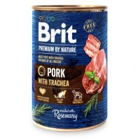 Вологий корм для собак Brit Premium By Nature Pork with Trachea 400 г (свинина)