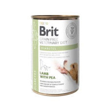 Вологий корм для собак Brit VetDiets Diabetes із захворюванням на цукровий діабет, 400 г (ягня і горошок)