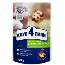 Вологий корм для собак Club 4 Paws Premium pouch 100 г (курка)