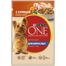 Вологий корм для собак малих порід Purina One Mini Active pouch 100 г (курка)