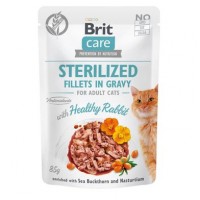 Влажный корм для стерилизованных котов Brit Care Cat pouch 85g (филе кролика в соусе)