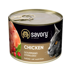 Вологий корм для стерилізованих котів Savory 200 г (курка)